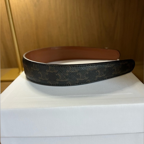 Celine Triomphe Canvas & Calfskin Headband - Picture 4 of 9